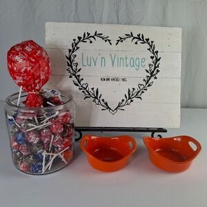 Rachael Ray Orange Stoneware 12 oz Ramekins Set of 2 G014 Oven Safe Bowls